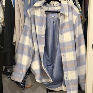 Light blue plaid shacket